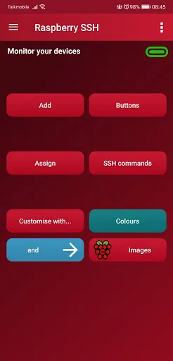 Ảnh chụp màn hình của Raspberry SSH & WOL Buttons
