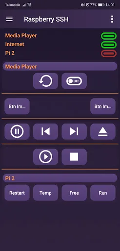 Ảnh chụp màn hình của Raspberry SSH & WOL Buttons