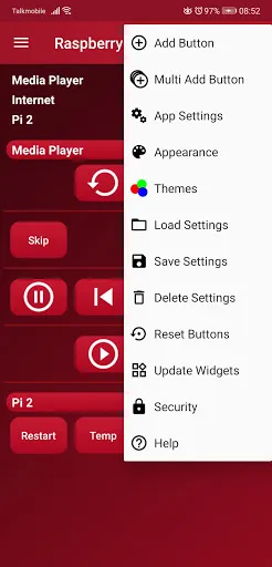 Ảnh chụp màn hình của Raspberry SSH & WOL Buttons