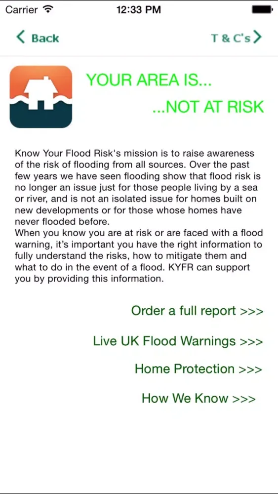 Flood Risk Screenshots