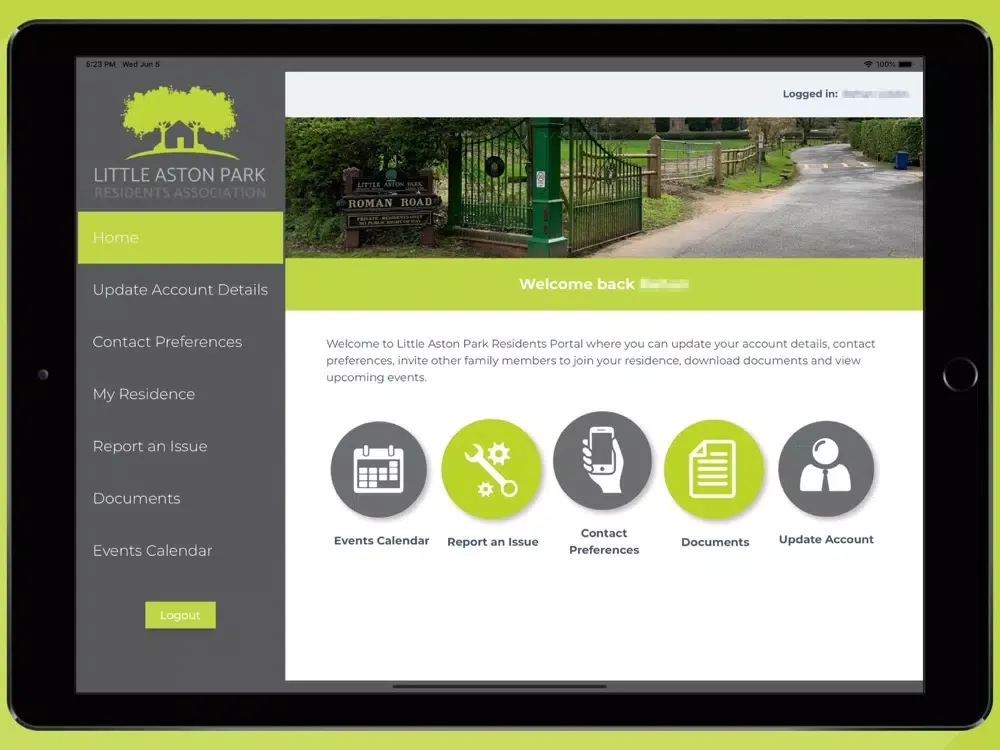 ภาพหน้าจอของ LAPRA Resident Portal iPad 