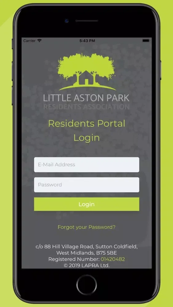 ภาพหน้าจอของ LAPRA Resident Portal