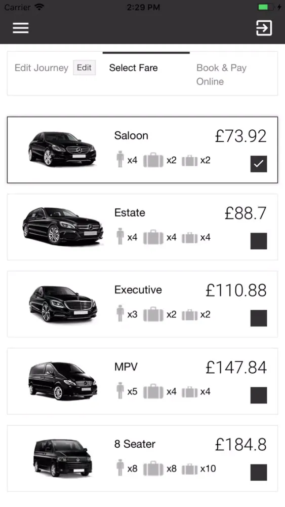Tangkapan layar LD Private Hire Taxis