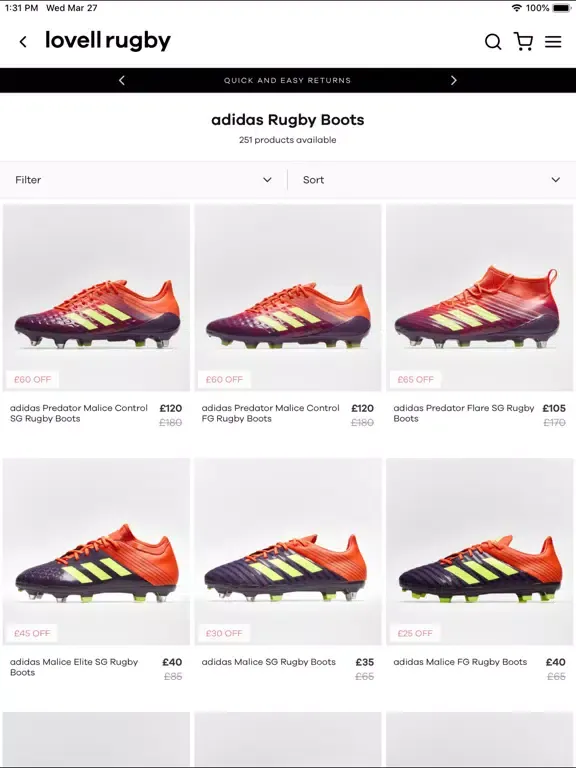 Ảnh chụp màn hình của Lovell Rugby iPad 