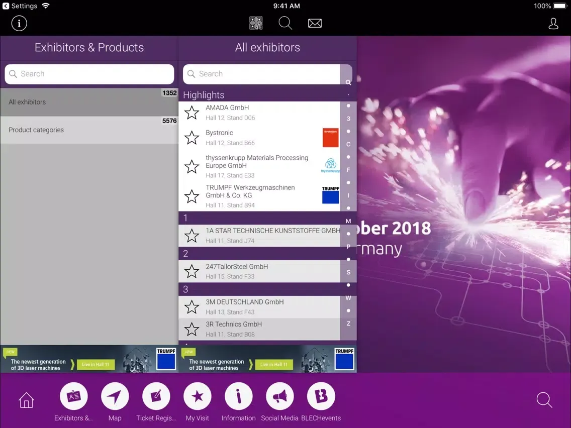Capturas de pantalla de EuroBLECH iPad 