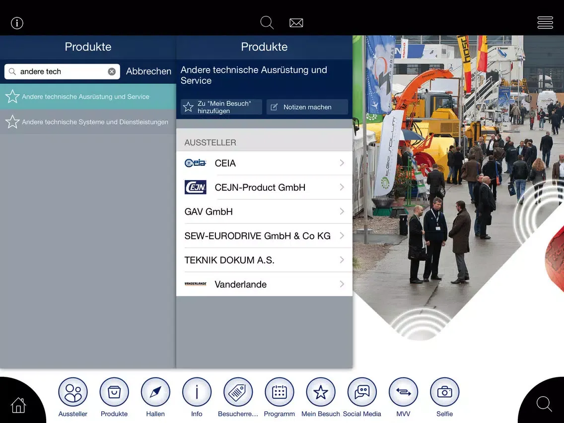 Ảnh chụp màn hình của inter airport Europe 2015 App iPad 