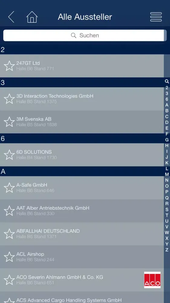 Ảnh chụp màn hình của inter airport Europe 2015 App