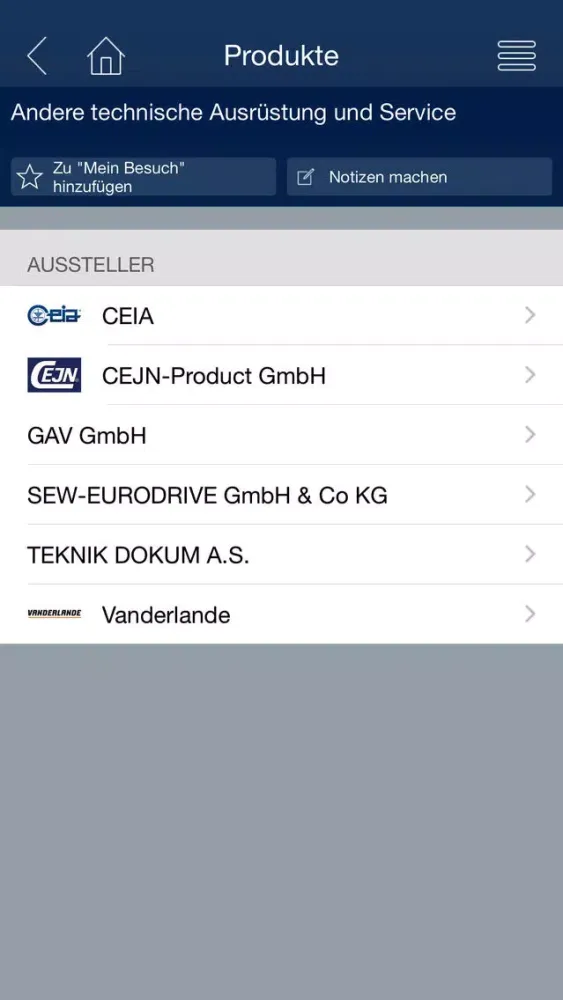 Ảnh chụp màn hình của inter airport Europe 2015 App