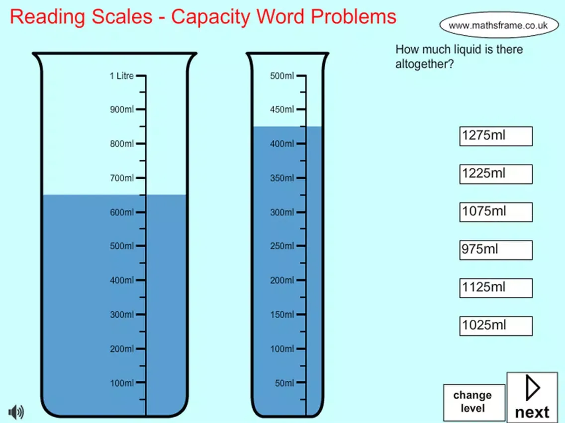 Tangkapan layar Capacity Word Problems iPad 
