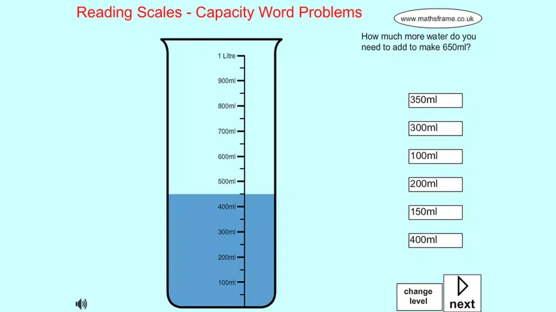 Tangkapan layar Capacity Word Problems