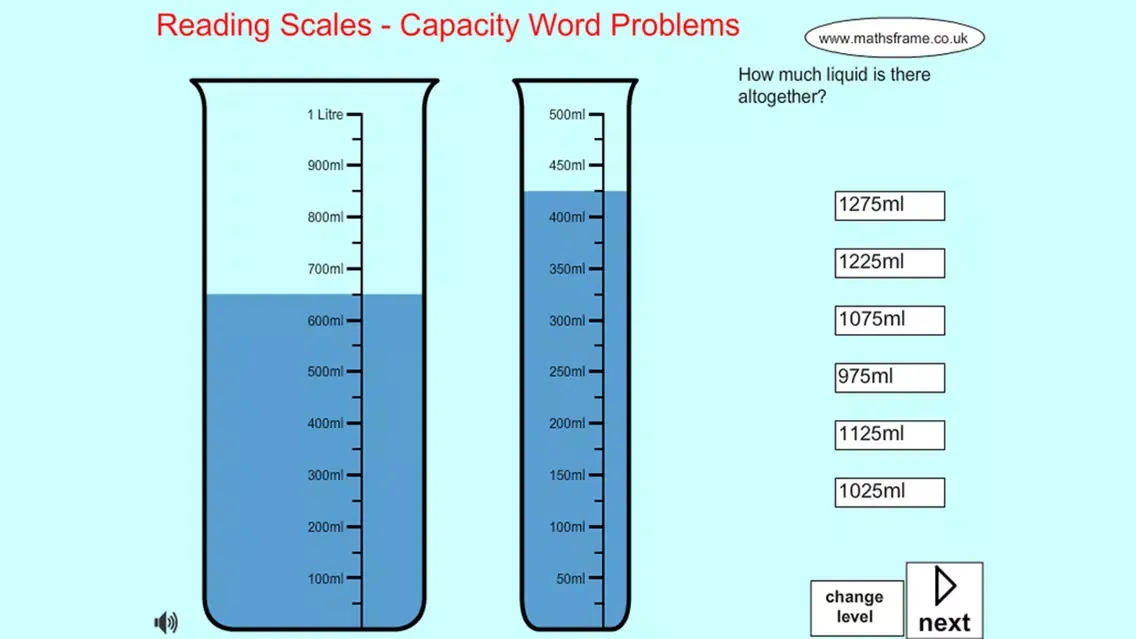 Tangkapan layar Capacity Word Problems