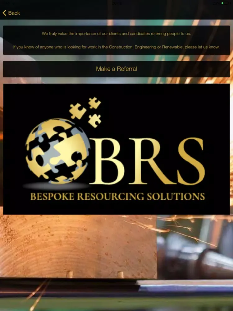 Tangkapan layar BRS Ltd iPad 