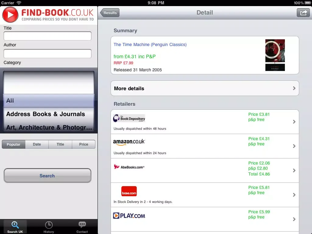 Capturas de pantalla de find-BOOK iPad 
