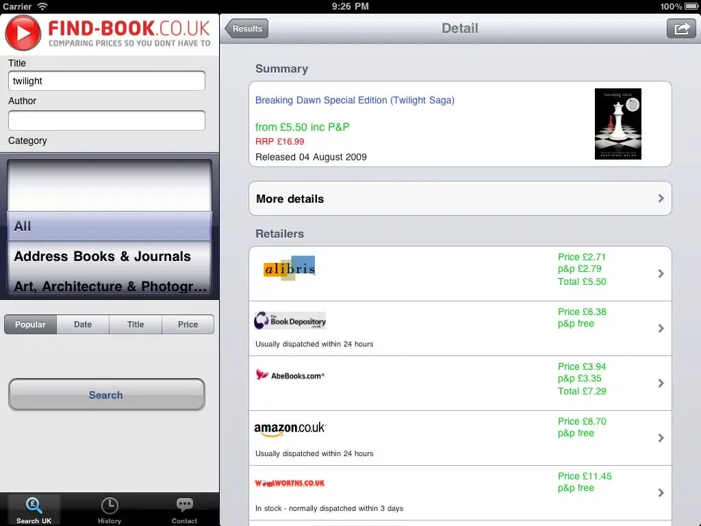 Capturas de pantalla de find-BOOK iPad 