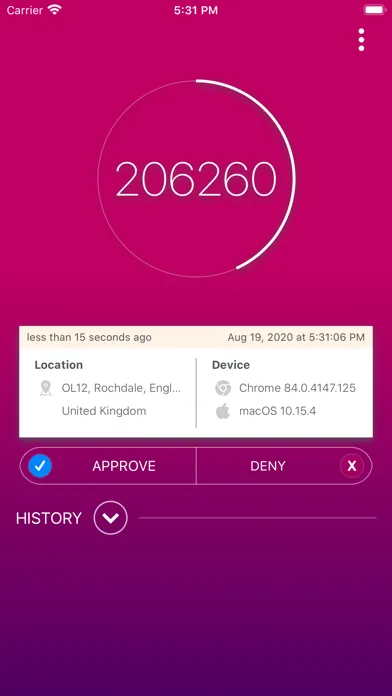 Capturas de pantalla de CPOMS Authenticator