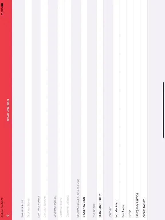 Zrzuty ekranu Calibre Job Sheet iPad 