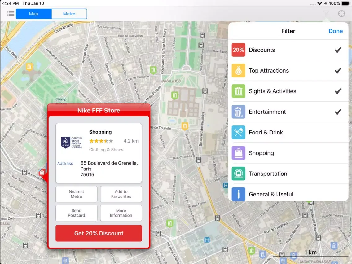 Paris for Less Travel Guide iPad 应用截图
