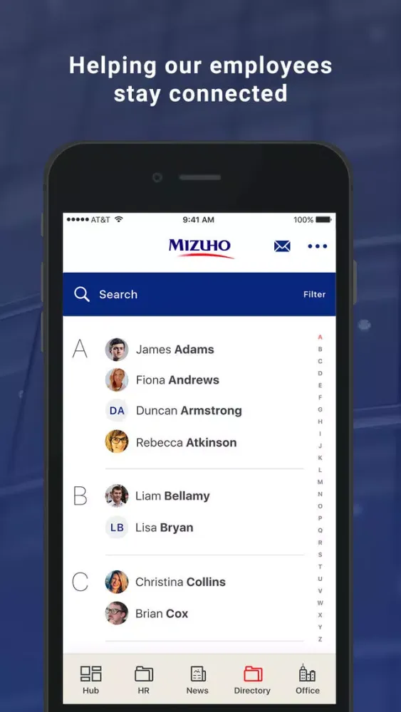 Mizuho International staff app 스크린샷