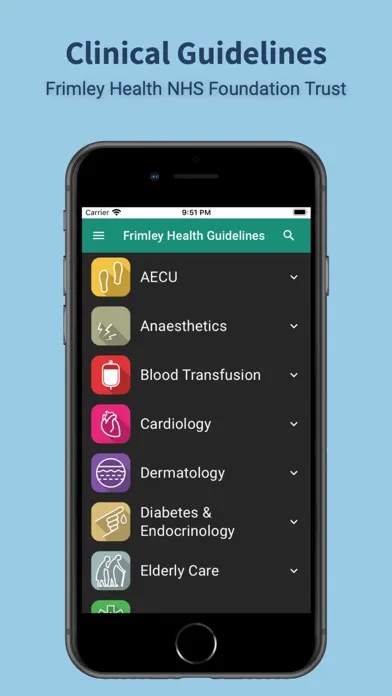 Captures d'écran de Frimley Health Guidelines