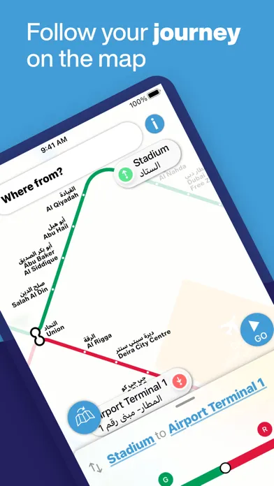 Capturas de tela do Dubai Metro Interactive Map