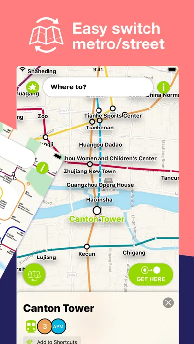 Guangzhou Metro Route planner Screenshots