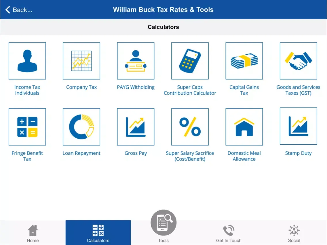 Capturas de pantalla de William Buck Tax Rates & Tools iPad 