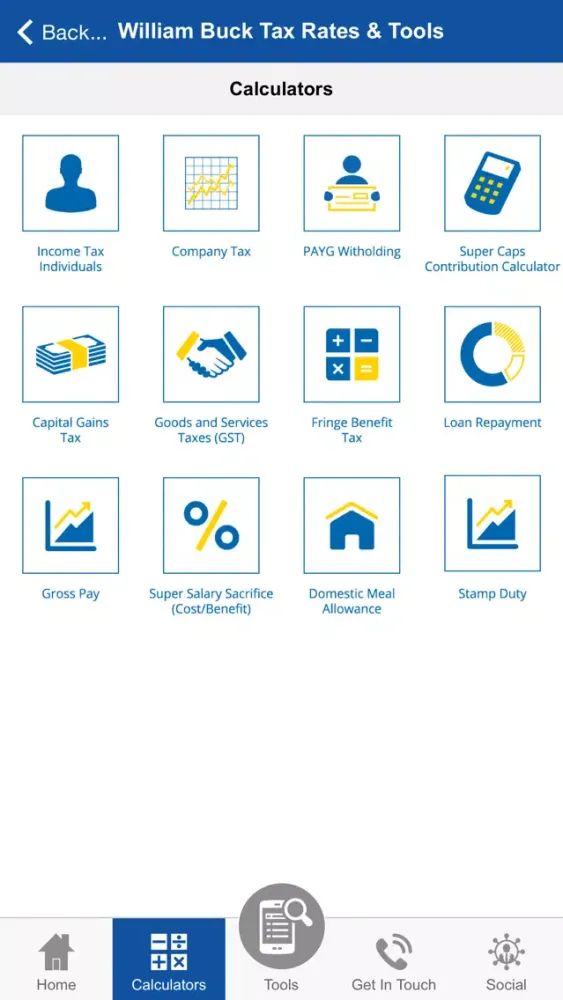 Capturas de pantalla de William Buck Tax Rates & Tools
