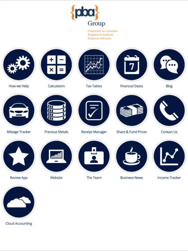Capturas de tela do PBA Group Accountants iPad 