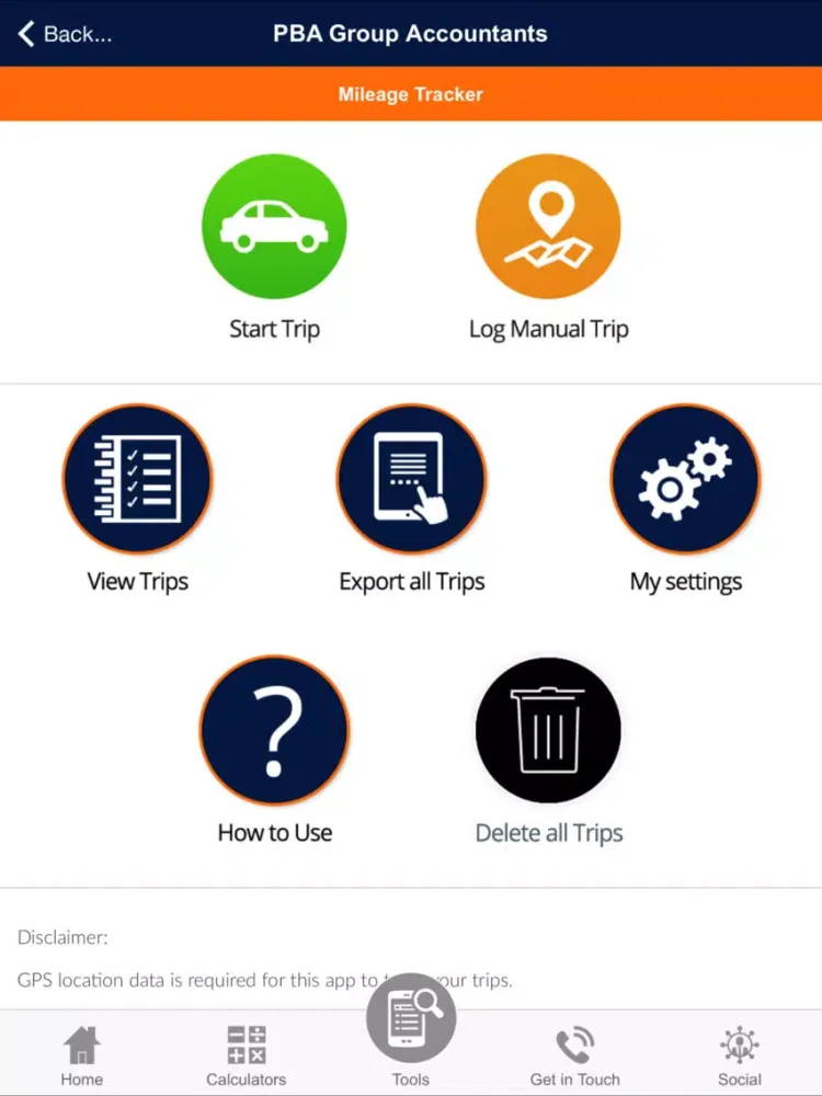Capturas de tela do PBA Group Accountants iPad 