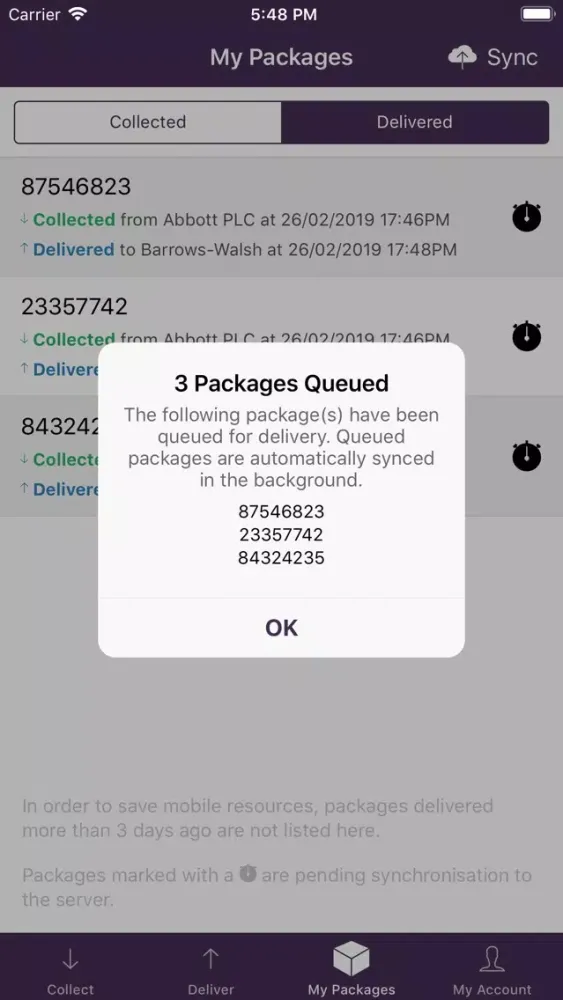 Скриншоты 1NE Package Tracker