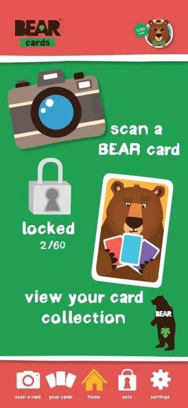 Capturas de tela do BEAR Cards
