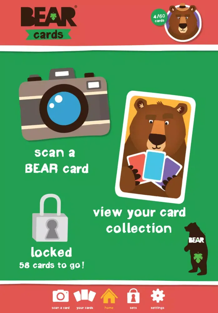 Capturas de tela do BEAR Cards