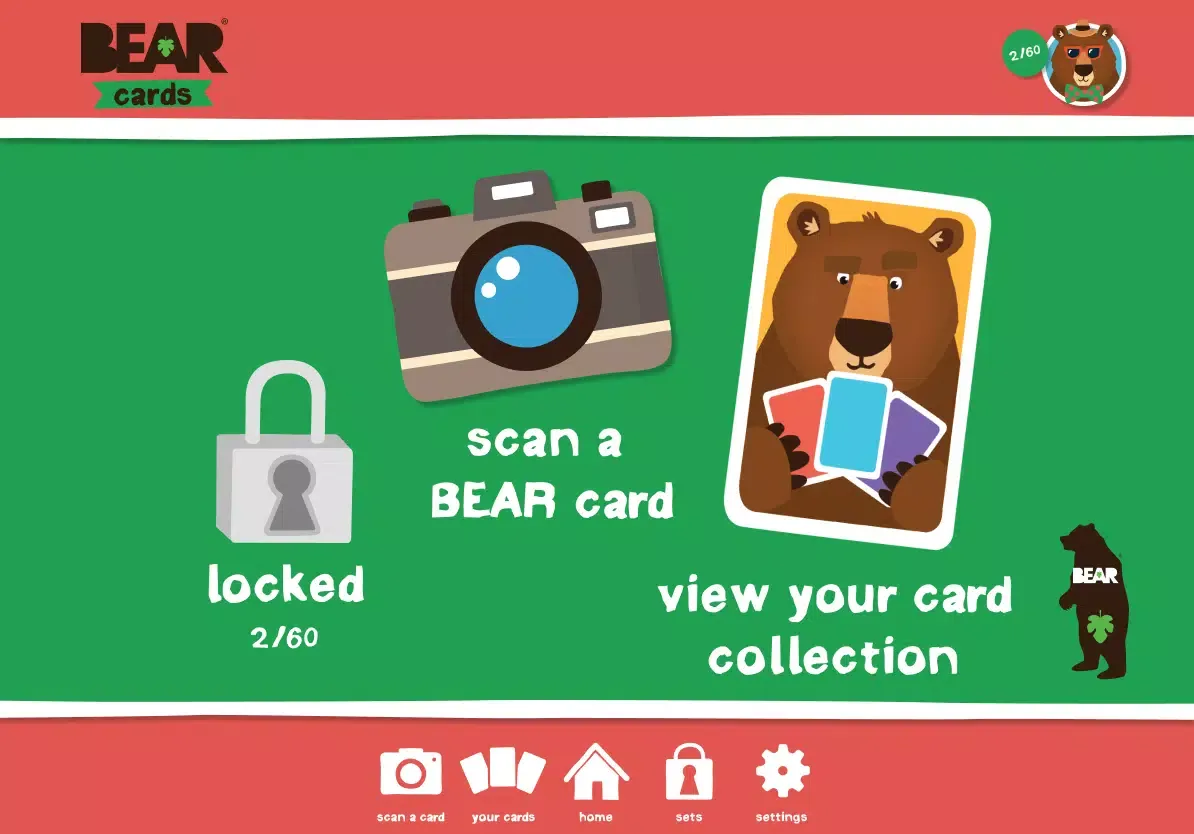 Capturas de tela do BEAR Cards