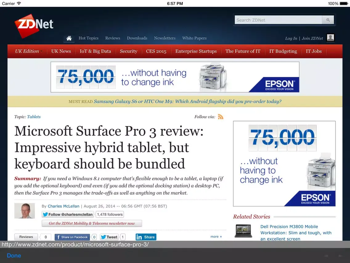 Tangkapan skrin News Scavenger - Microsoft Edition iPad 