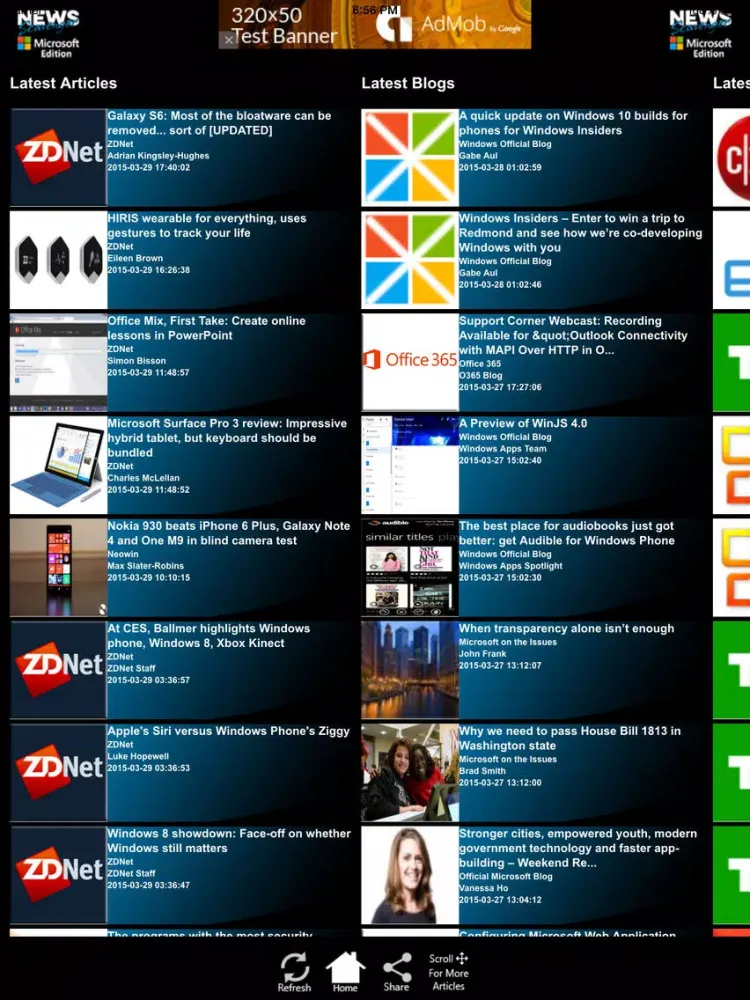 Tangkapan skrin News Scavenger - Microsoft Edition iPad 
