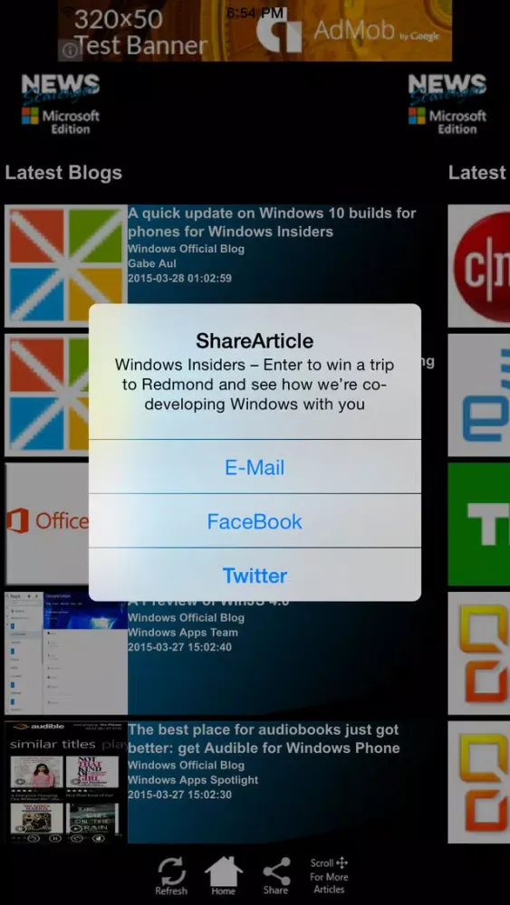 Tangkapan skrin News Scavenger - Microsoft Edition