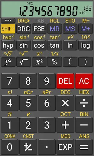 Tangkapan layar RealCalc Scientific Calculator