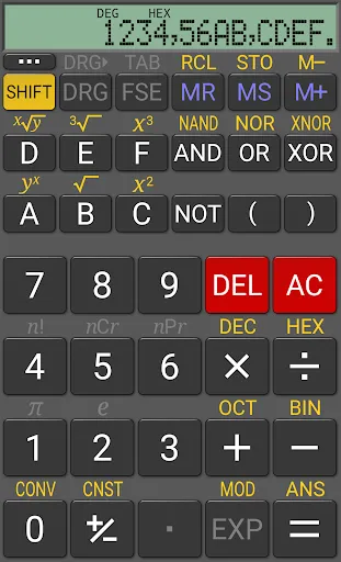Tangkapan layar RealCalc Scientific Calculator