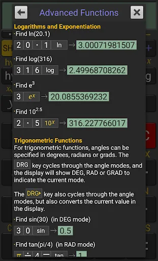 Tangkapan layar RealCalc Scientific Calculator