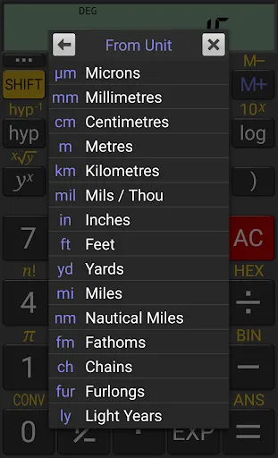 Tangkapan layar RealCalc Scientific Calculator