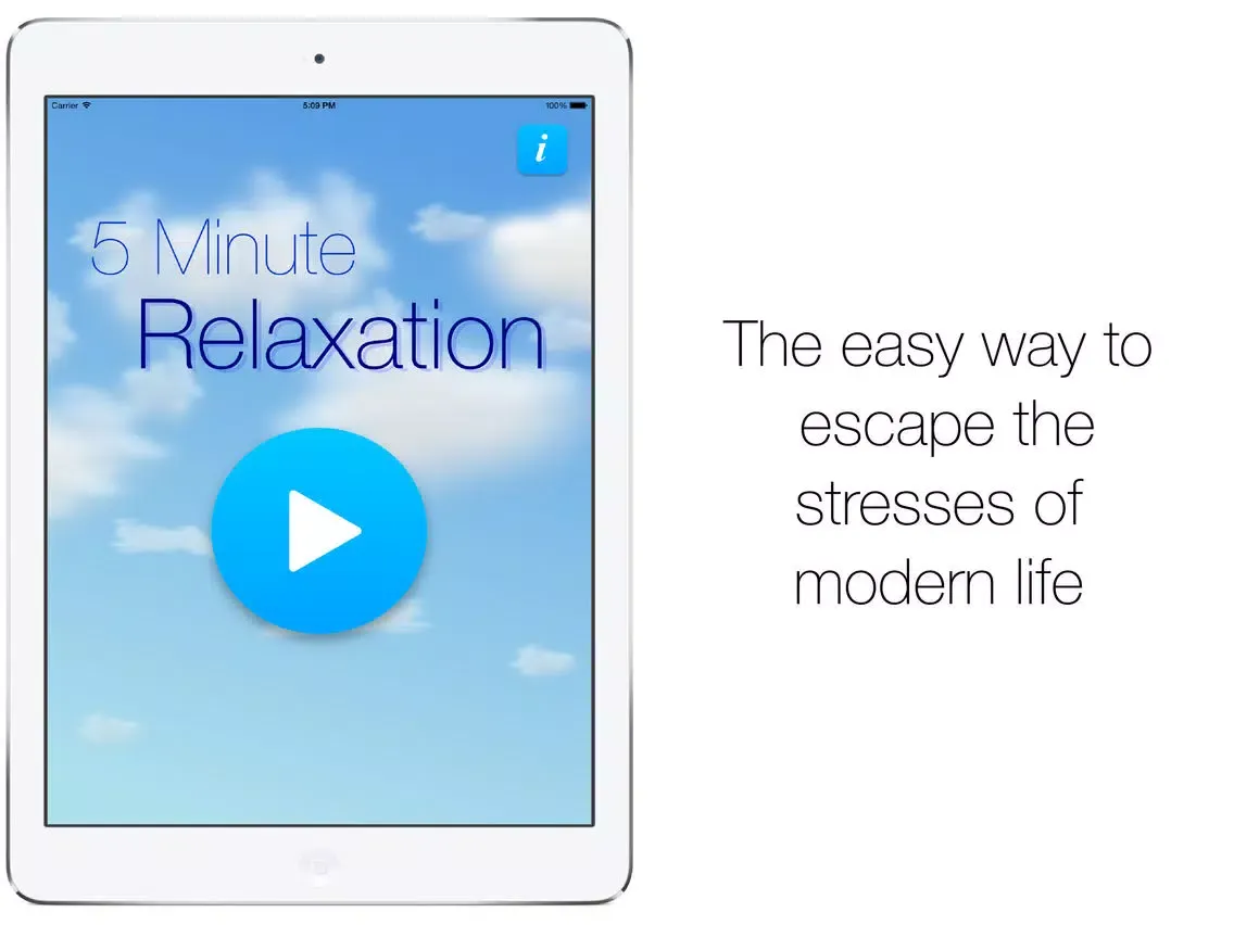 5 Minute Relaxation Pro - Guided meditation for sleep, rest and stress relief iPad  Screenshots