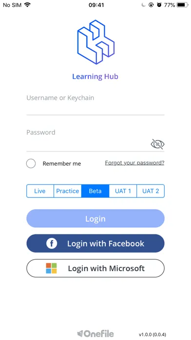 Ảnh chụp màn hình của OneFile Learning Hub