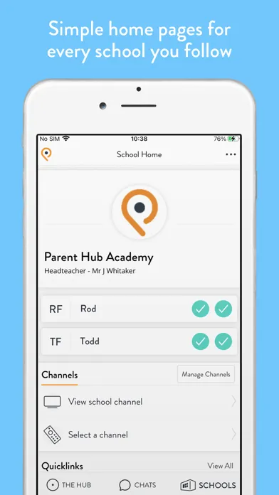 Ảnh chụp màn hình của Parent Hub