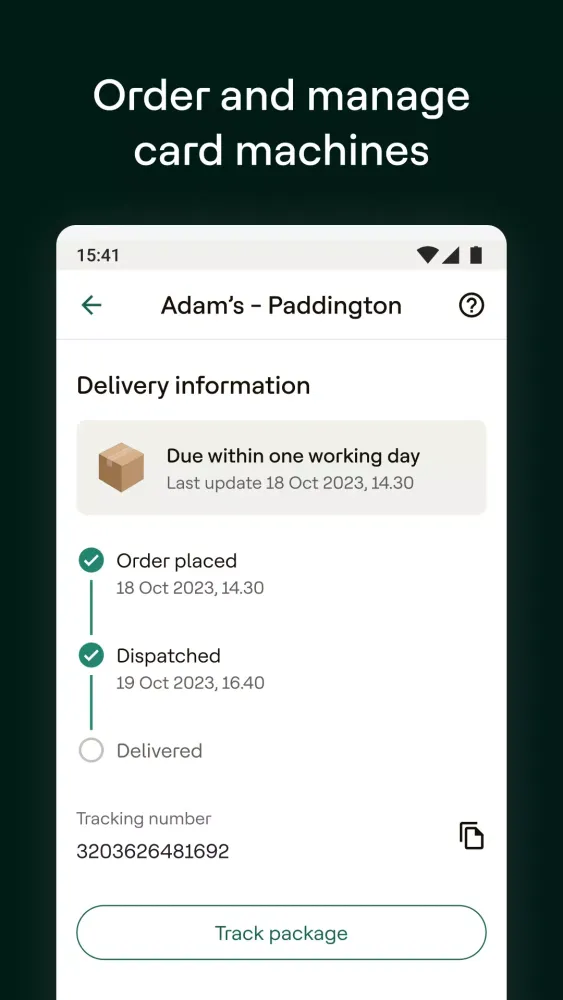 Dojo for Business – Payments Screenshots