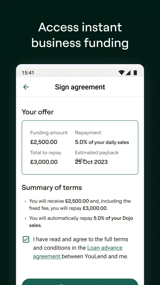 Dojo for Business – Payments Screenshots