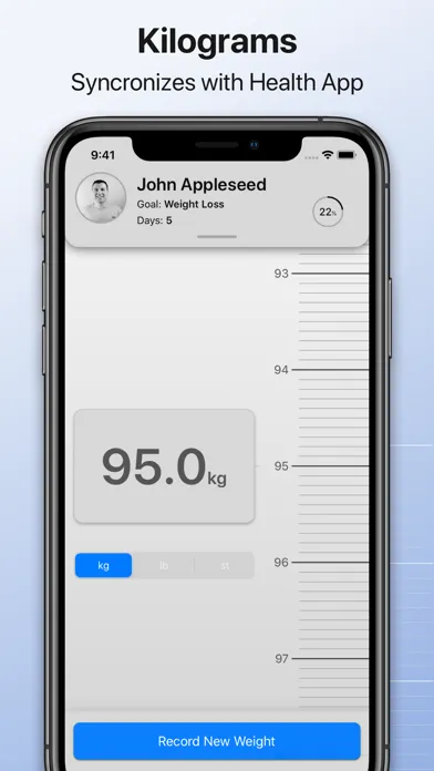 Tangkapan layar Weight Loss Tracking
