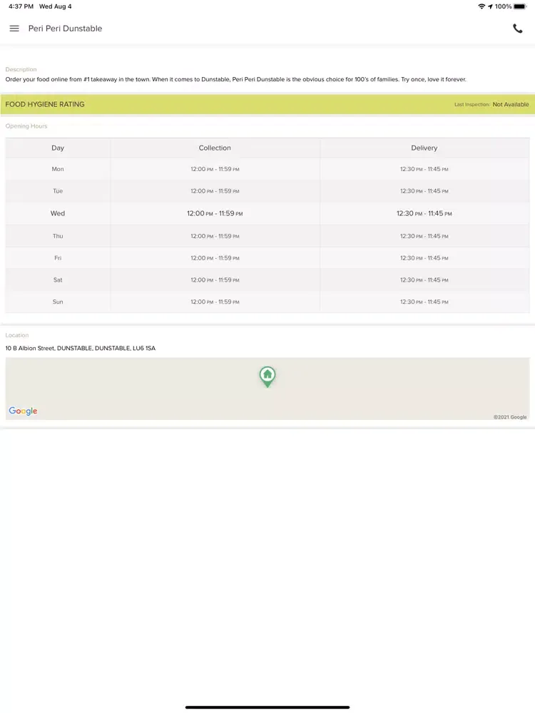 Peri Peri Dunstable iPad  Ekran Görüntüleri
