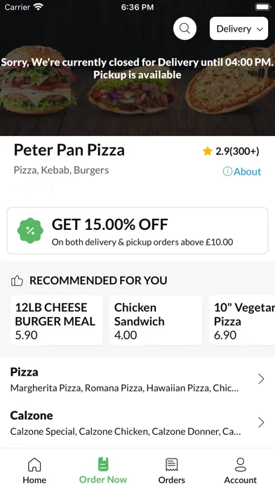Captures d'écran de Peter Pan Pizza Stretford