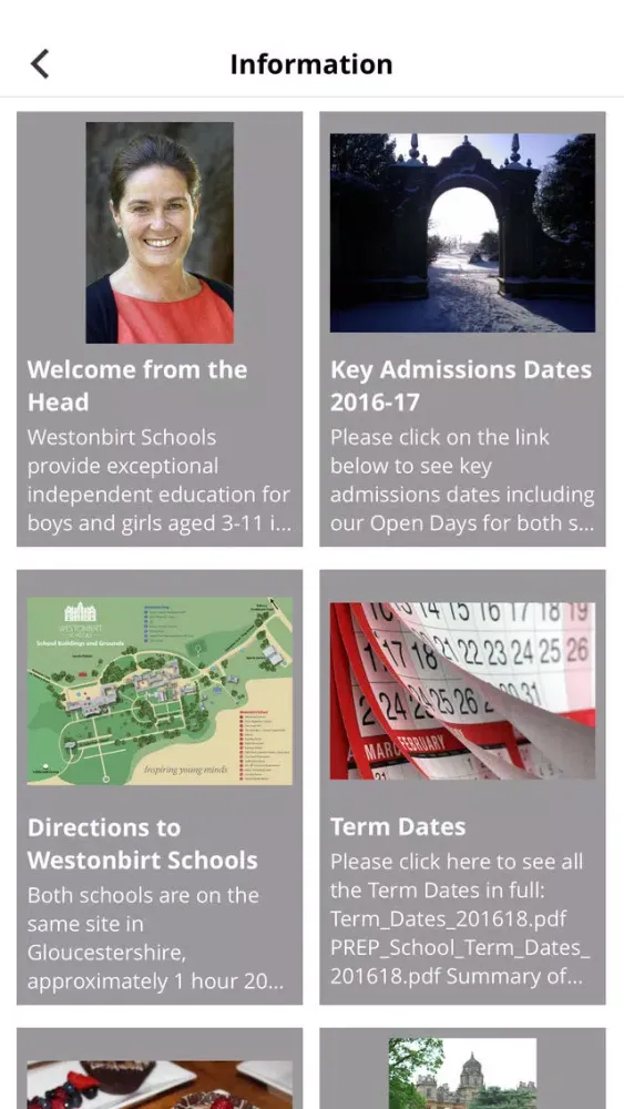 Capturas de pantalla de Westonbirt School