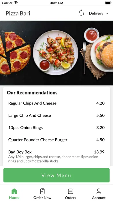 Tangkapan skrin Pizza Bari Gainsborough.